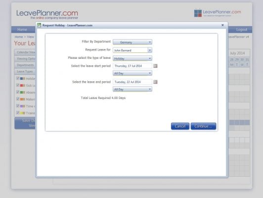 picture of leave confirmation popup screen